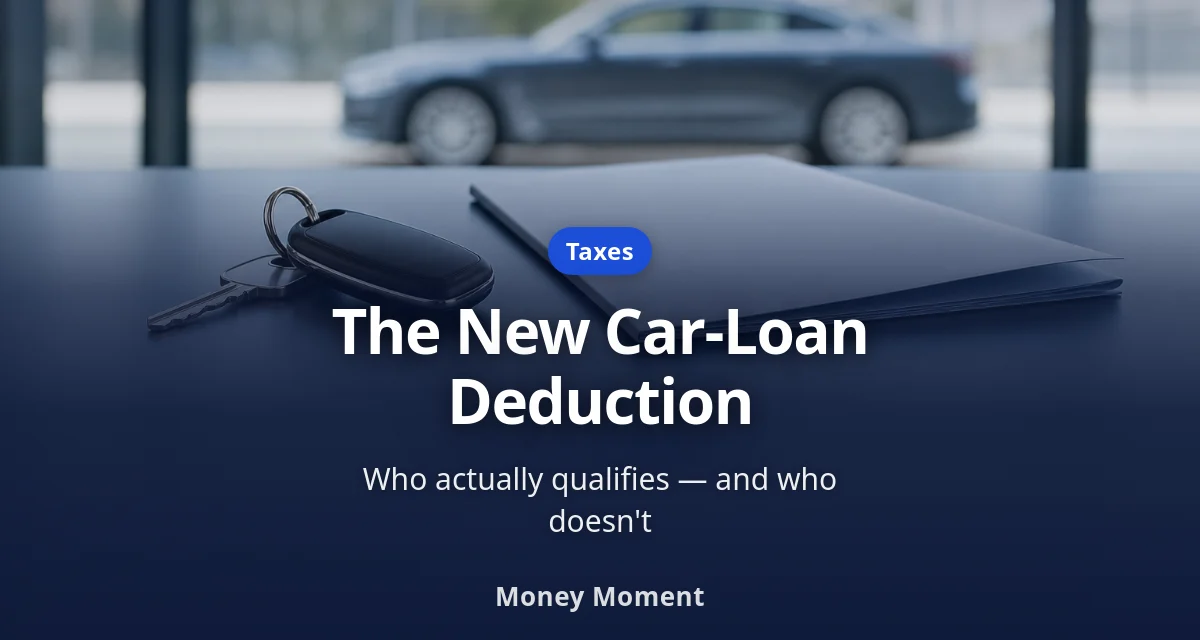 The New Car Loan Interest Deduction: Who Actually Qualifies