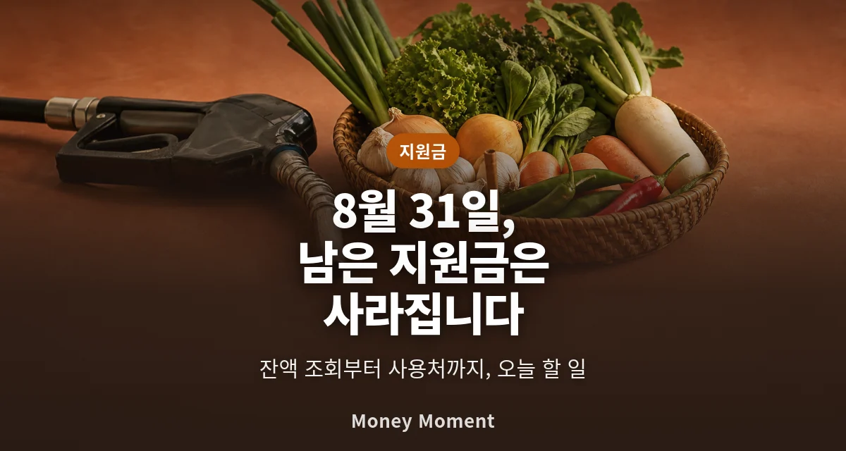 고유가 피해지원금 잔액 조회 — 8월 31일이 지나면 사라집니다