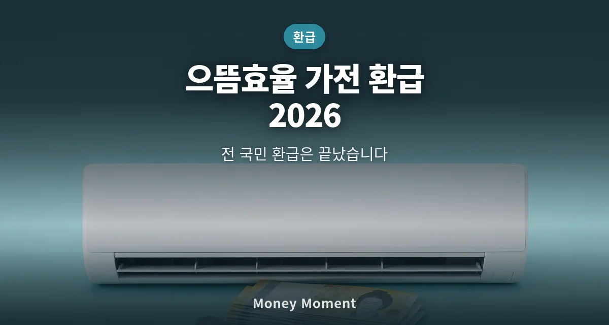 으뜸효율 가전 환급, 2026년엔 없어졌습니다 — 지금 받을 수 있는 건 따로 있어요