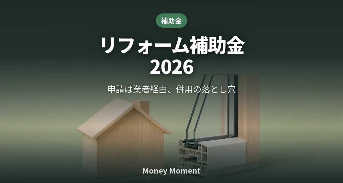 リフォーム補助金2026、申請するのは業者です — 住宅省エネ2026と併用の落とし穴