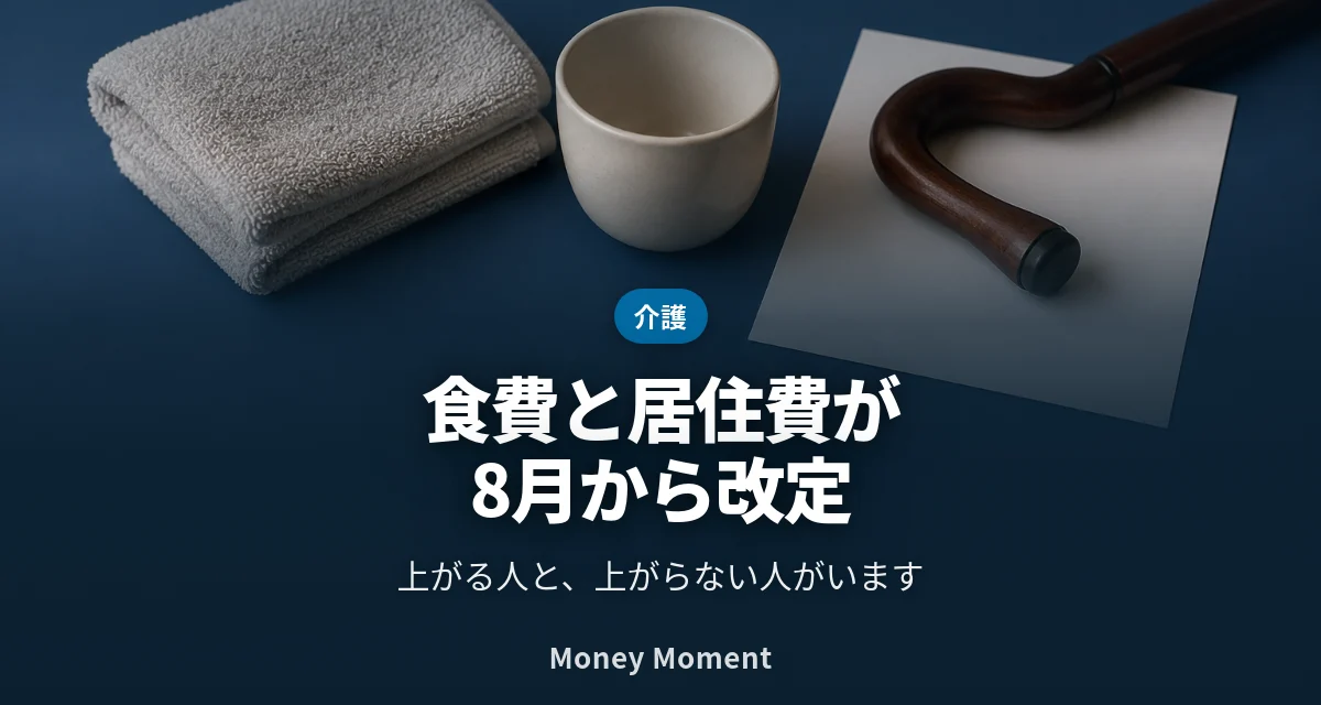介護施設の食費・居住費が8月から改定 — 上がる人と上がらない人