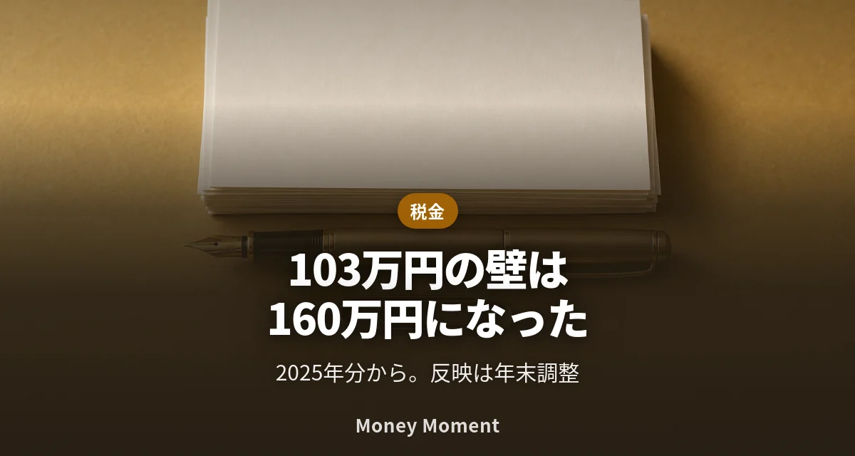 「103万円の壁」は終わりました — 2025年分から160万円