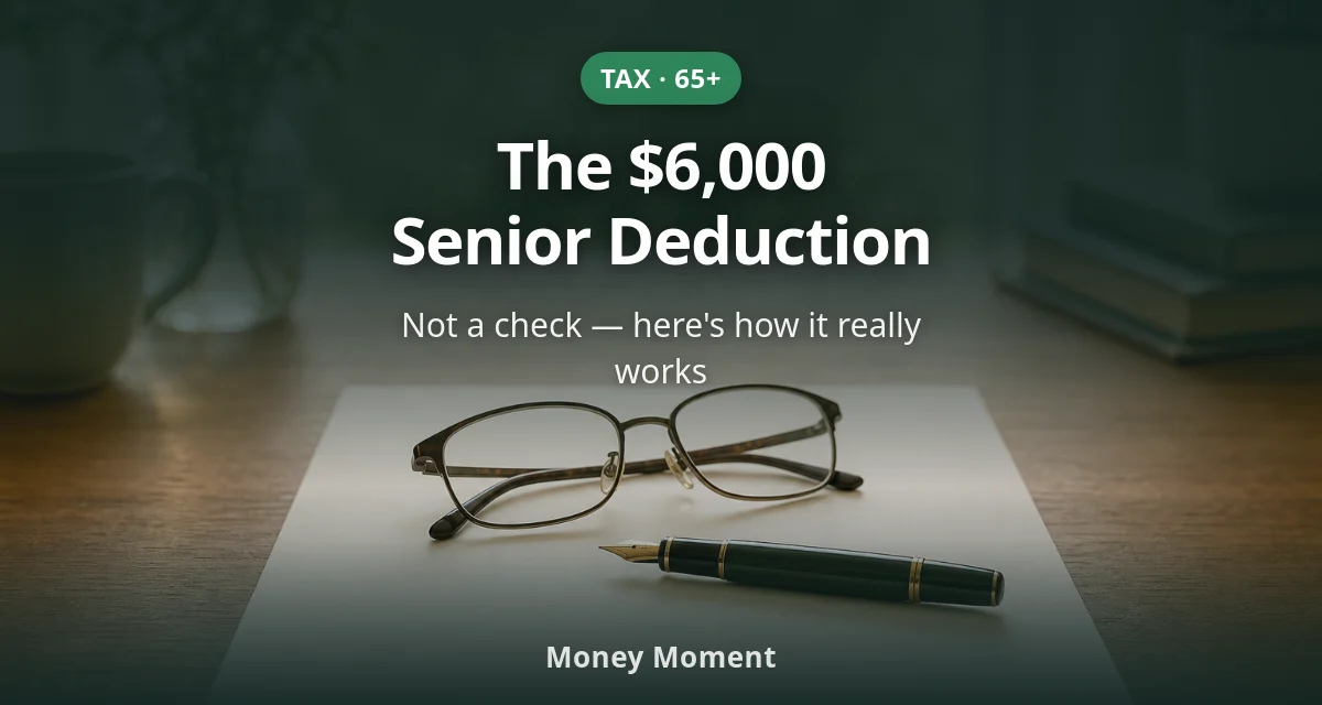 The $6,000 Senior Deduction (65+): How to Claim It, and What It Isn't