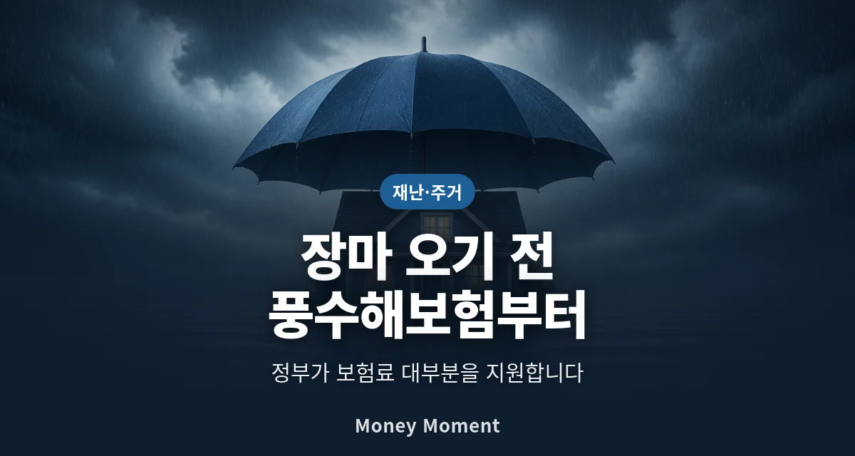 침수 피해, 재난지원금은 위로금 수준입니다 — 풍수해보험을 장마 전에 드는 이유