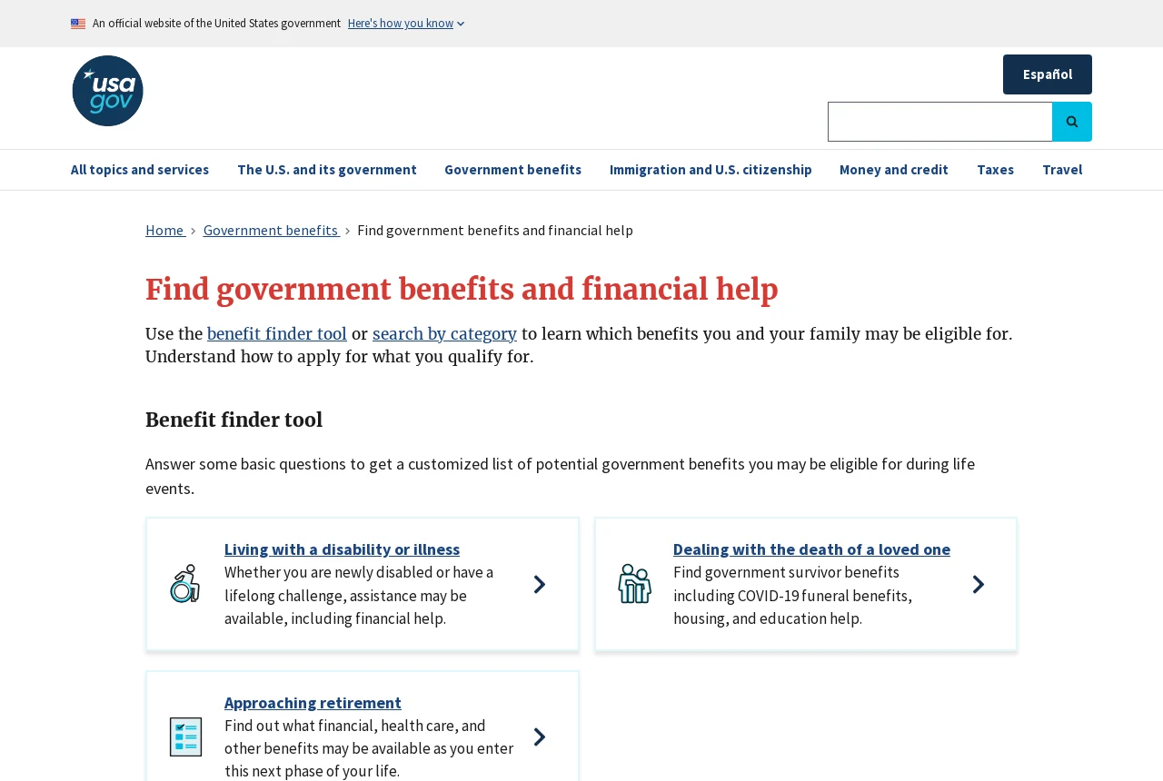 Benefits.gov, the official benefits finder