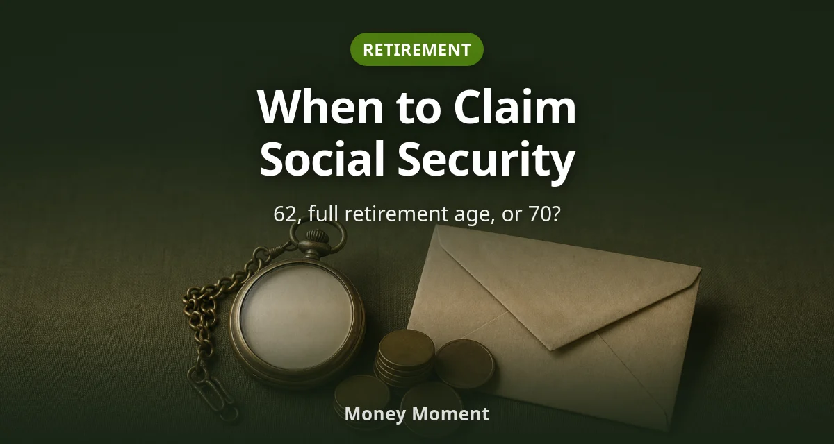 Claiming Social Security: 62, Full Retirement Age, or 70?