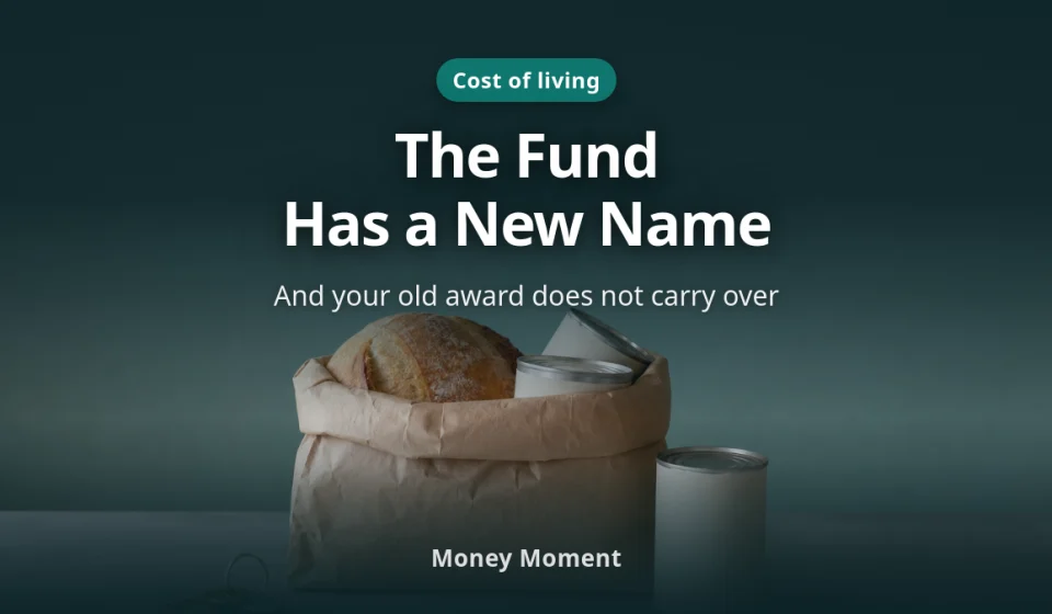 Household Support Fund Renamed: Your Old Award Doesn't Carry Over